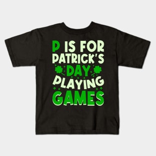 P is for patrick’s day playing games Kids T-Shirt